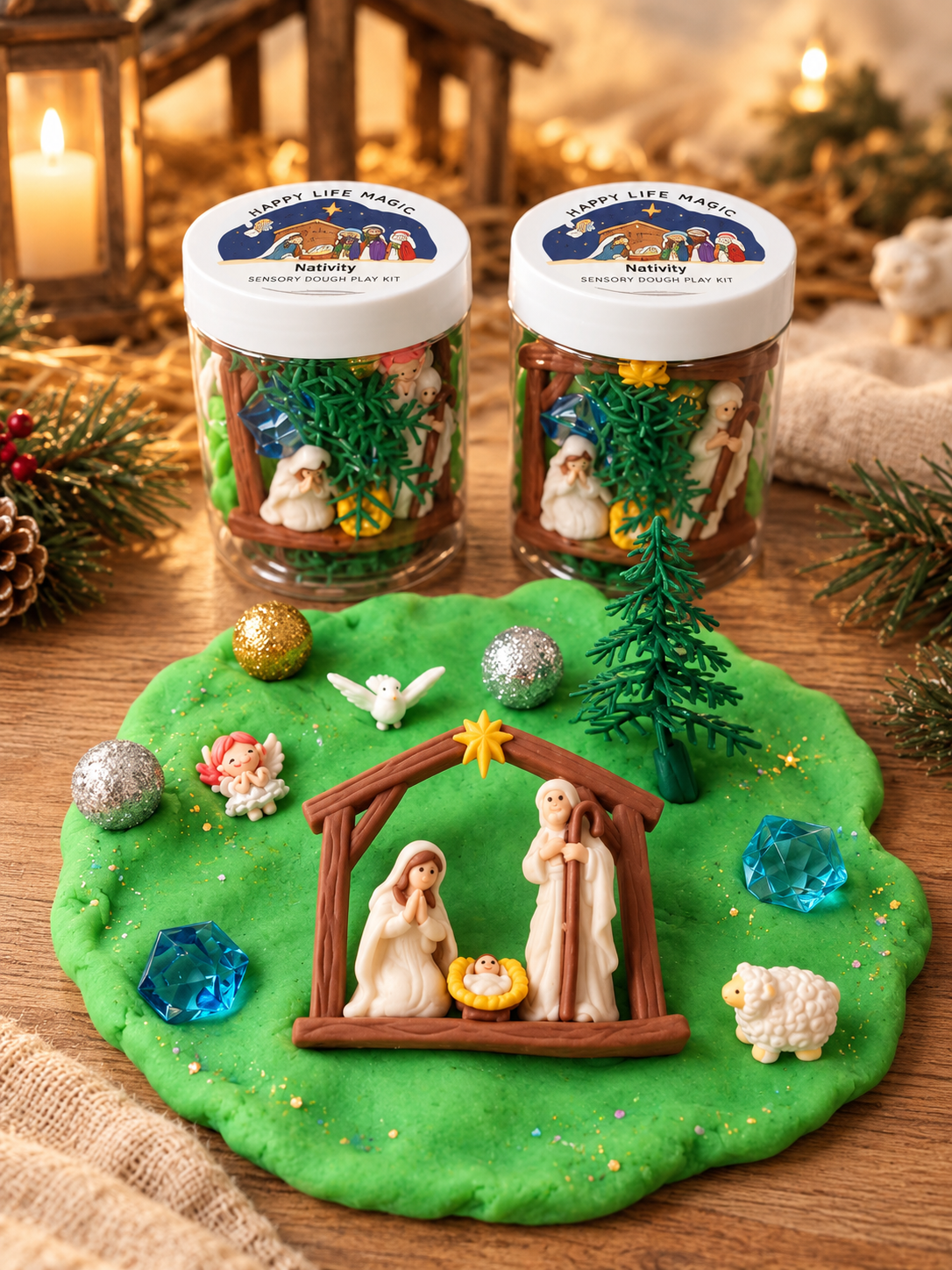 "Nativity" 8 oz. Dough Jar