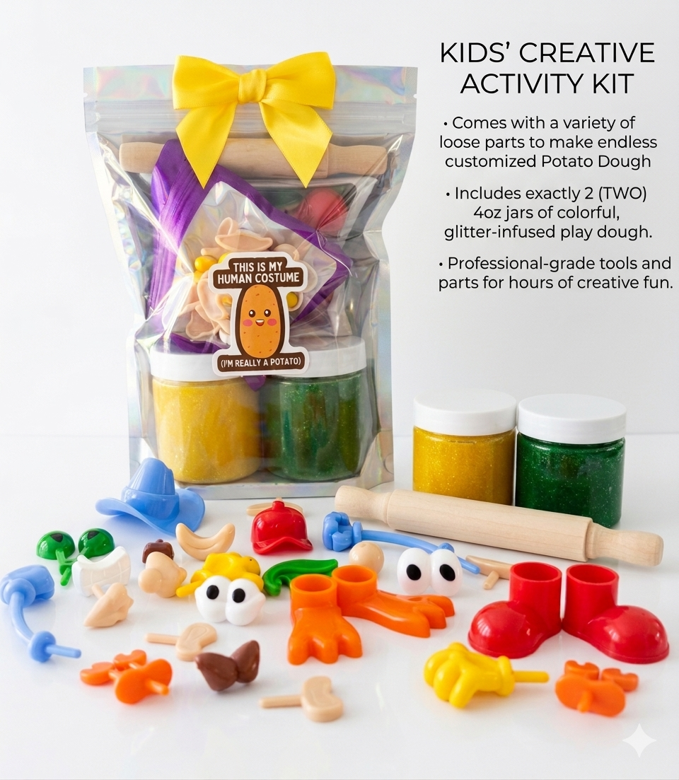 "Mr. Dough-tato" Play Pouch: Silly Face Sensory Dough Kit