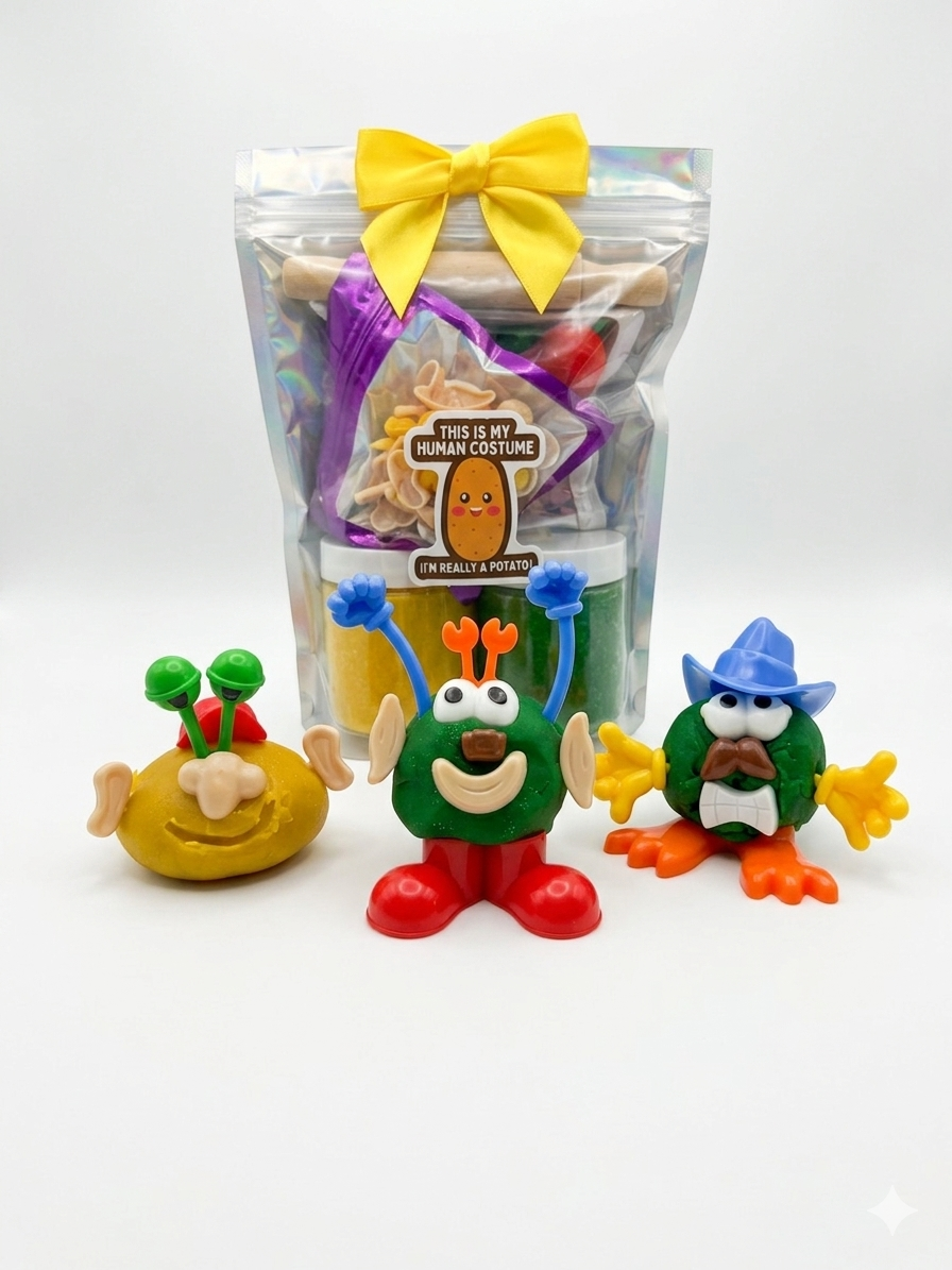 "Mr. Dough-tato" Play Pouch: Silly Face Sensory Dough Kit
