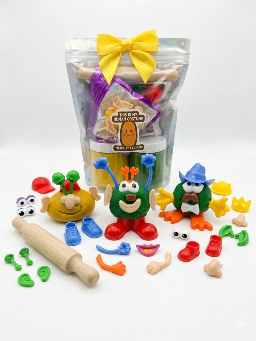"Mr. Dough-tato" Play Pouch: Silly Face Sensory Dough Kit