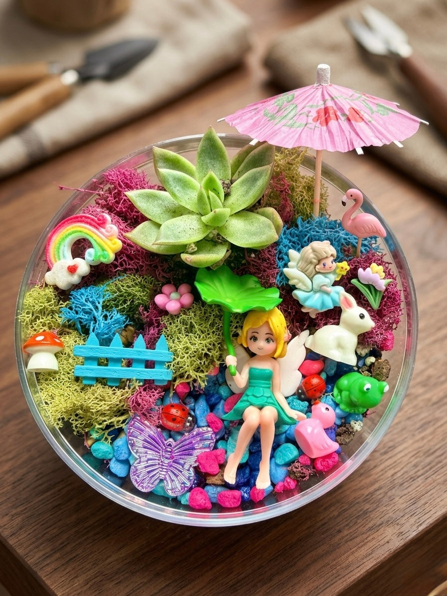 Build your own Magic Garden -Real Succulent Mini Terrarium Garden Kit