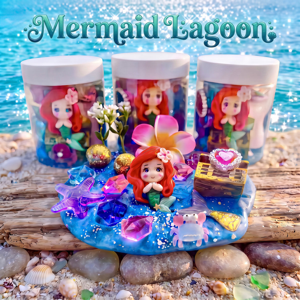 "Mermaid Lagoon " 8 oz. Dough Jar