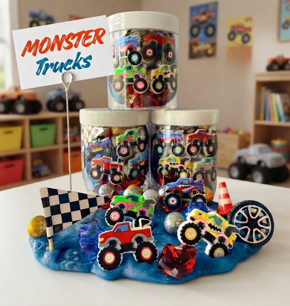 "Monster Trucks" 8 oz. Dough Jar