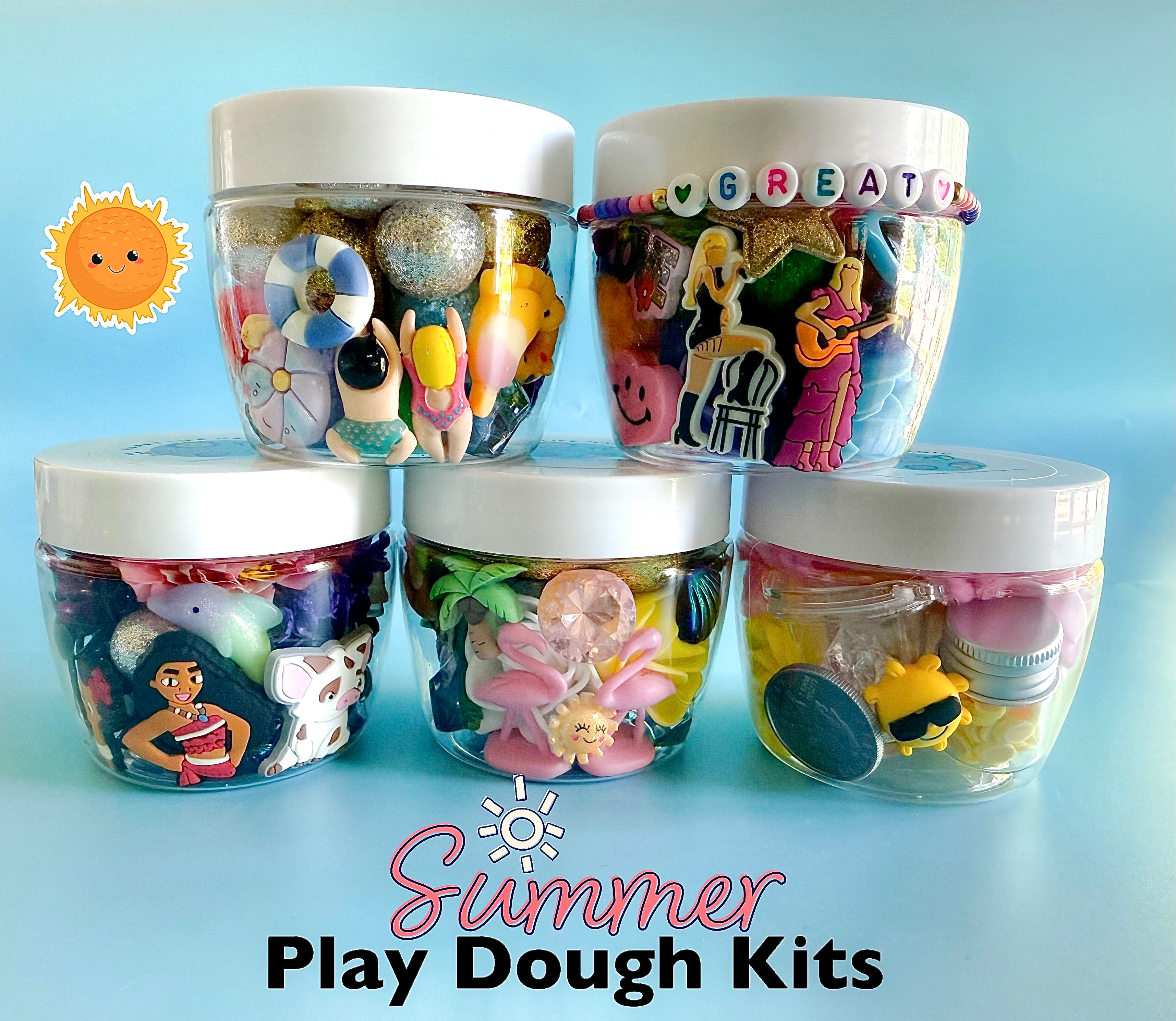 "Summer" Play Dough Jars