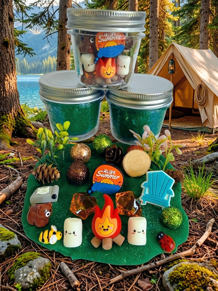 Bundle Summer Jars- Camping and Beach Jar with Rolling pin