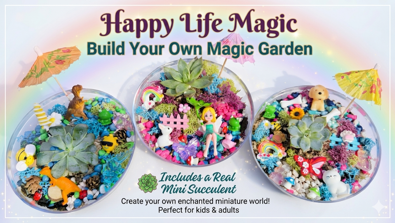 Build your own Magic Garden -Real Succulent Mini Terrarium Garden Kit
