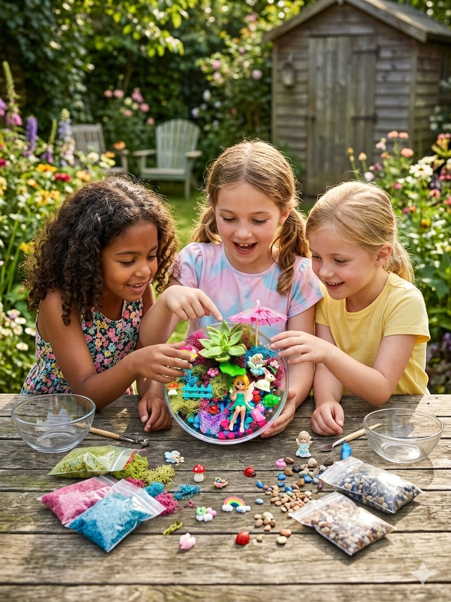 Build your own Magic Garden -Real Succulent Mini Terrarium Garden Kit