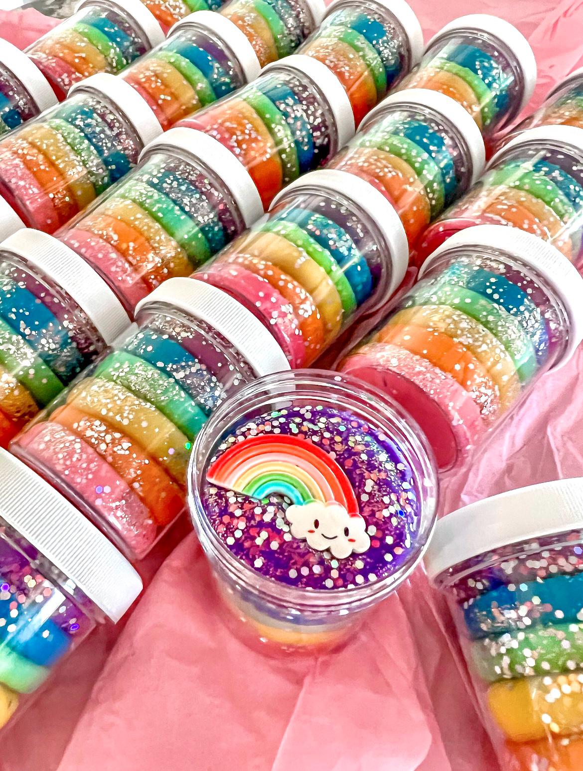 Rainbow Play Dough Jar