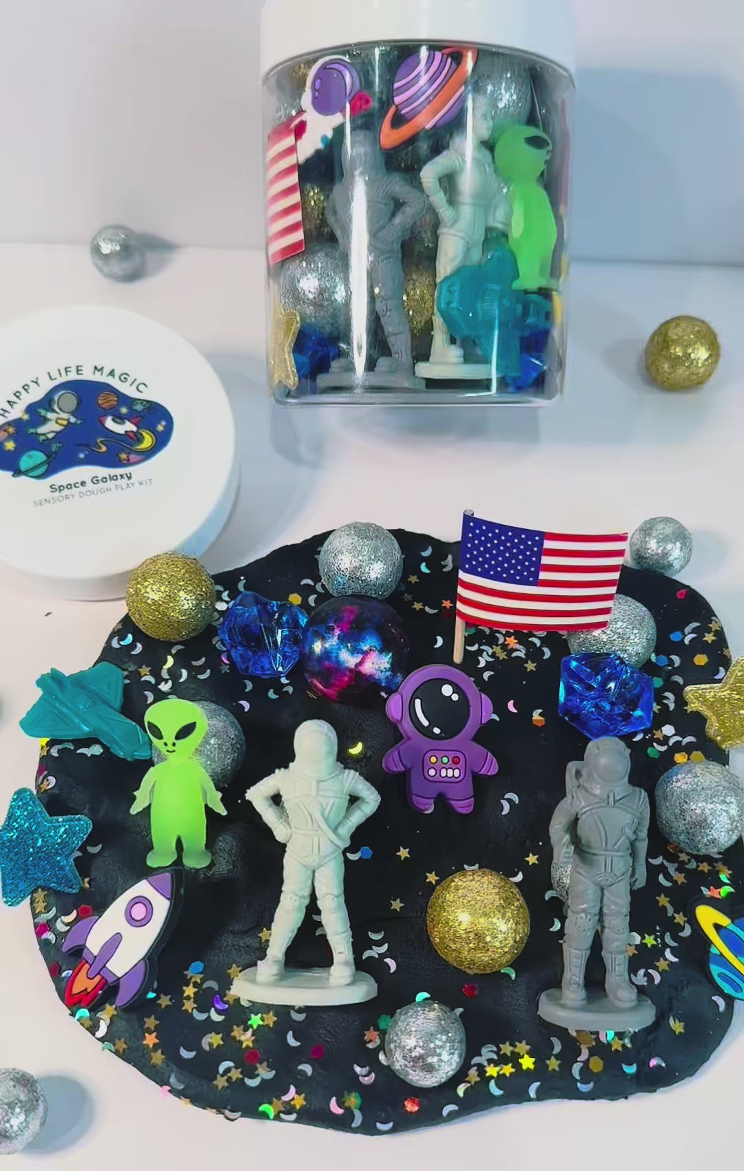 "Space Galaxy" 8 oz. Dough Jar